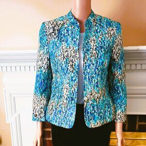 Jones Studios Open Front Blazer 6 Fully Lined 3/4 Sleeves with Slits